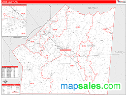 Union County, NC Zip Code Wall Map