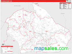 Watauga County, NC Zip Code Wall Map