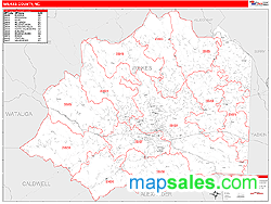 Wilkes County, NC Zip Code Wall Map