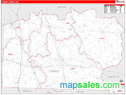 Yadkin County, NC Zip Code Wall Map