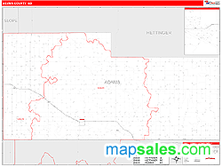 Adams County, ND Zip Code Wall Map