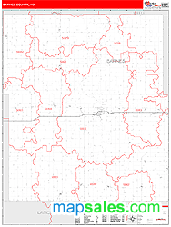 Barnes County, ND Zip Code Wall Map