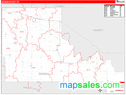 Benson County, ND Zip Code Wall Map