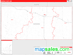 Bowman County, ND Zip Code Wall Map