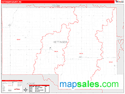 Hettinger County, ND Zip Code Wall Map