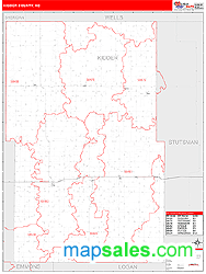 Kidder County, ND Wall Map