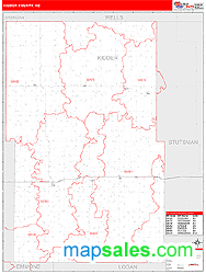 Kidder County, ND Zip Code Wall Map