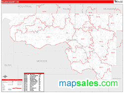 McLean County, ND Zip Code Wall Map