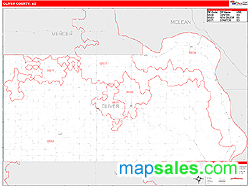 Oliver County, ND Zip Code Wall Map