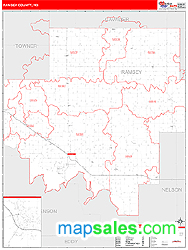 Ramsey County, ND Zip Code Wall Map