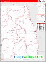 Richland County, ND Zip Code Wall Map