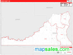 Sioux County, ND Zip Code Wall Map