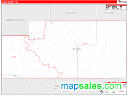 Slope County, ND Zip Code Wall Map