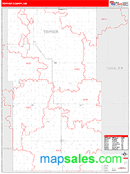 Towner County, ND Zip Code Wall Map