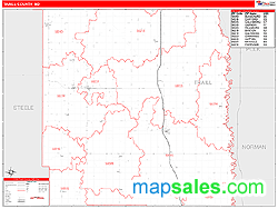 Traill County, ND Zip Code Wall Map