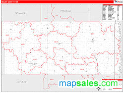 Walsh County, ND Zip Code Wall Map