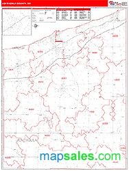Ashtabula County, OH Zip Code Wall Map