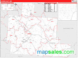 Athens County, OH Wall Map