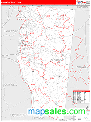 Clermont County, OH Zip Code Wall Map