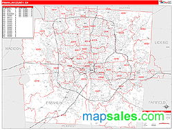 Franklin County, OH Wall Map