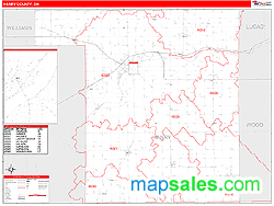 Henry County, OH Zip Code Wall Map