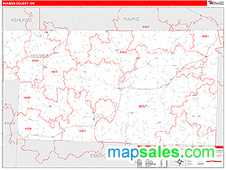 Holmes County, OH Zip Code Wall Map