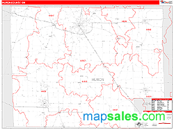 Huron County, OH Zip Code Wall Map
