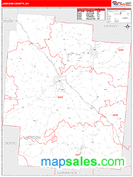 Jackson County, OH Zip Code Wall Map