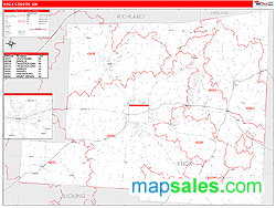 Knox County, OH Zip Code Wall Map