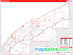 Lake County, OH Wall Map