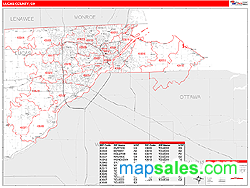 Lucas County, OH Zip Code Wall Map