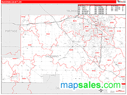 Mahoning County, OH Zip Code Wall Map