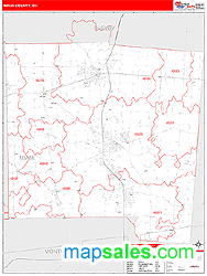 Miami County, OH Zip Code Wall Map