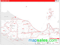 Ottawa County, OH Zip Code Wall Map