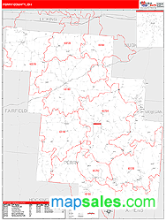 Perry County, OH Wall Map