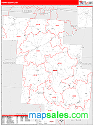 Perry County, OH Zip Code Wall Map