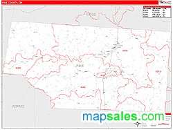 Pike County, OH Zip Code Wall Map