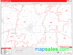 Seneca County, OH Zip Code Wall Map