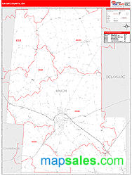 Union County, OH Zip Code Wall Map