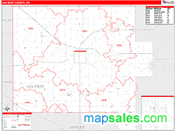 Van Wert County, OH Zip Code Wall Map