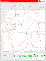 Wyandot County, OH Zip Code Wall Map