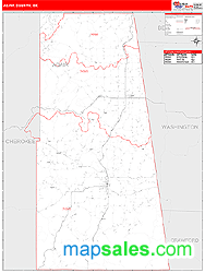 Adair County, OK Zip Code Wall Map