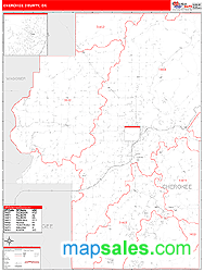 Cherokee County, OK Wall Map
