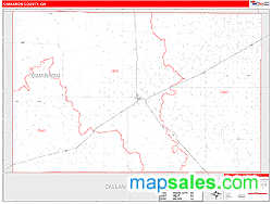 Cimarron County, OK Zip Code Wall Map