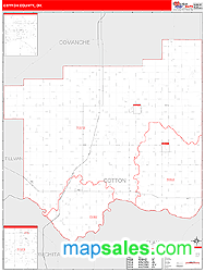 Cotton County, OK Zip Code Wall Map