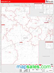 Creek County, OK Zip Code Wall Map