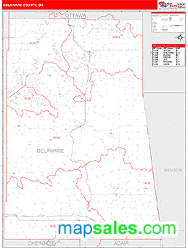 Delaware County, OK Wall Map