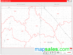 Dewey County, OK Zip Code Wall Map