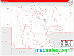 Garvin County, OK Zip Code Wall Map