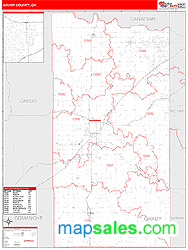 Grady County, OK Wall Map